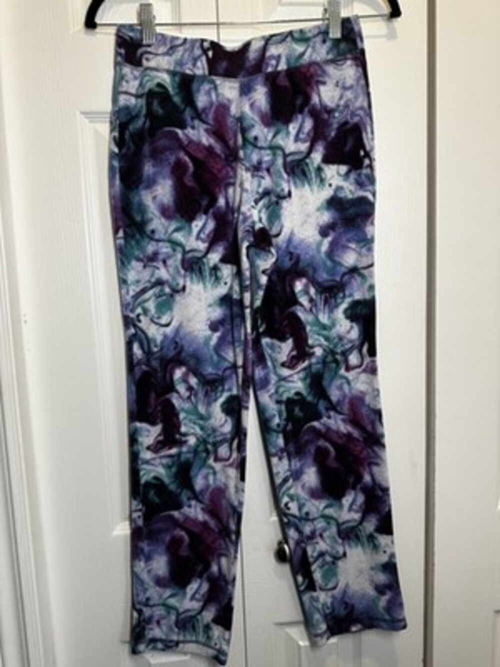 Ripzone Women's Purple and Teal Marble Print Fleece Lounge Pants - Size L #115